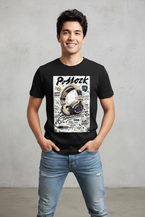 Pollock Headphones Graphic T Shirt 1