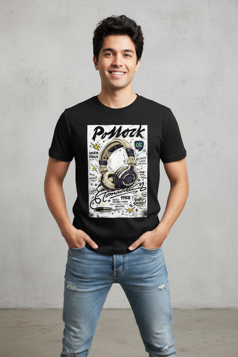 Pollock Headphones Graphic T Shirt 1 Pollock Headphones Graphic T Shirt 1