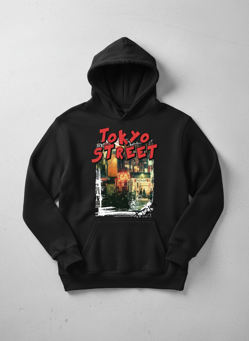 Tokyo Street Graphic Pullover Hoodie Tokyo Street Graphic Pullover Hoodie