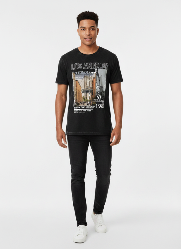 Urban City Graphic Black T Shirt 1