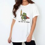 Funny Teacher Frog T Shirt We Test At Dawn Exam Humor Tee Classroom Joke Shirt.jpg