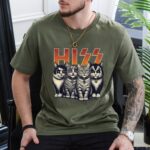 Hiss Funny Cats Rock T Shirt Kittens Rock Band Parody Graphic Tee Unisex Cotton Shirt.jpg