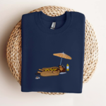 Embroidered Hot Dog Dachshund Beach Tee.png