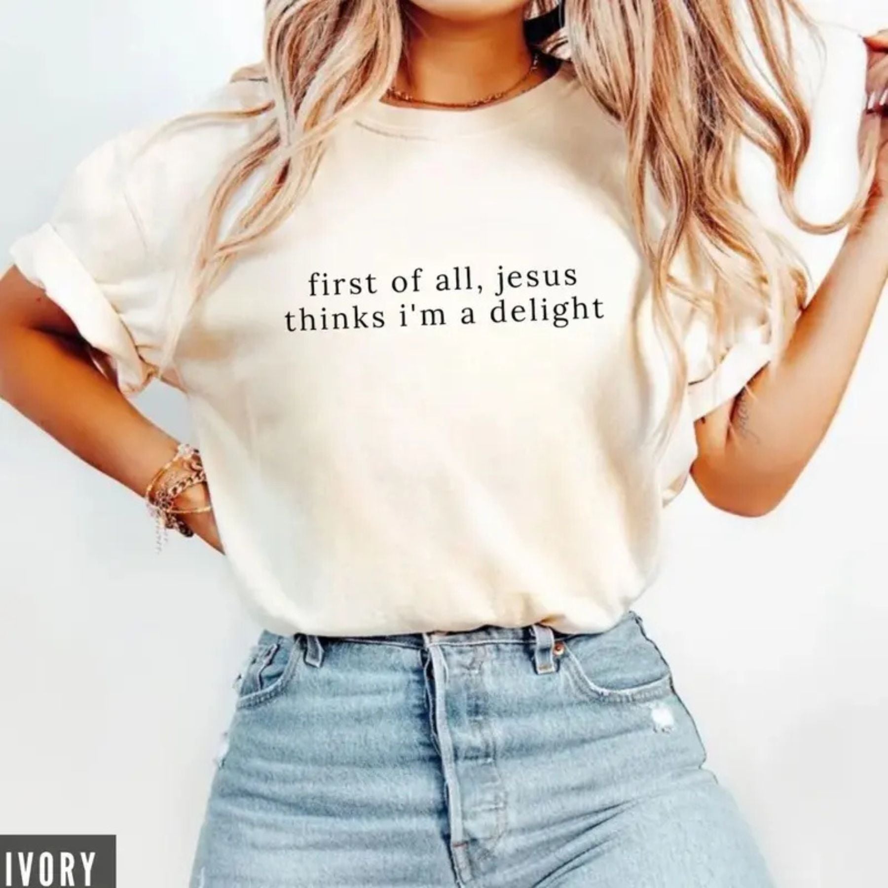 Comfort Colors Jesus Thinks I m A Delight T Shirt Funny Christian Graphic Tee Sarcastic Faith Based Shirt Aesthetic Religious Gift for Her.jpg