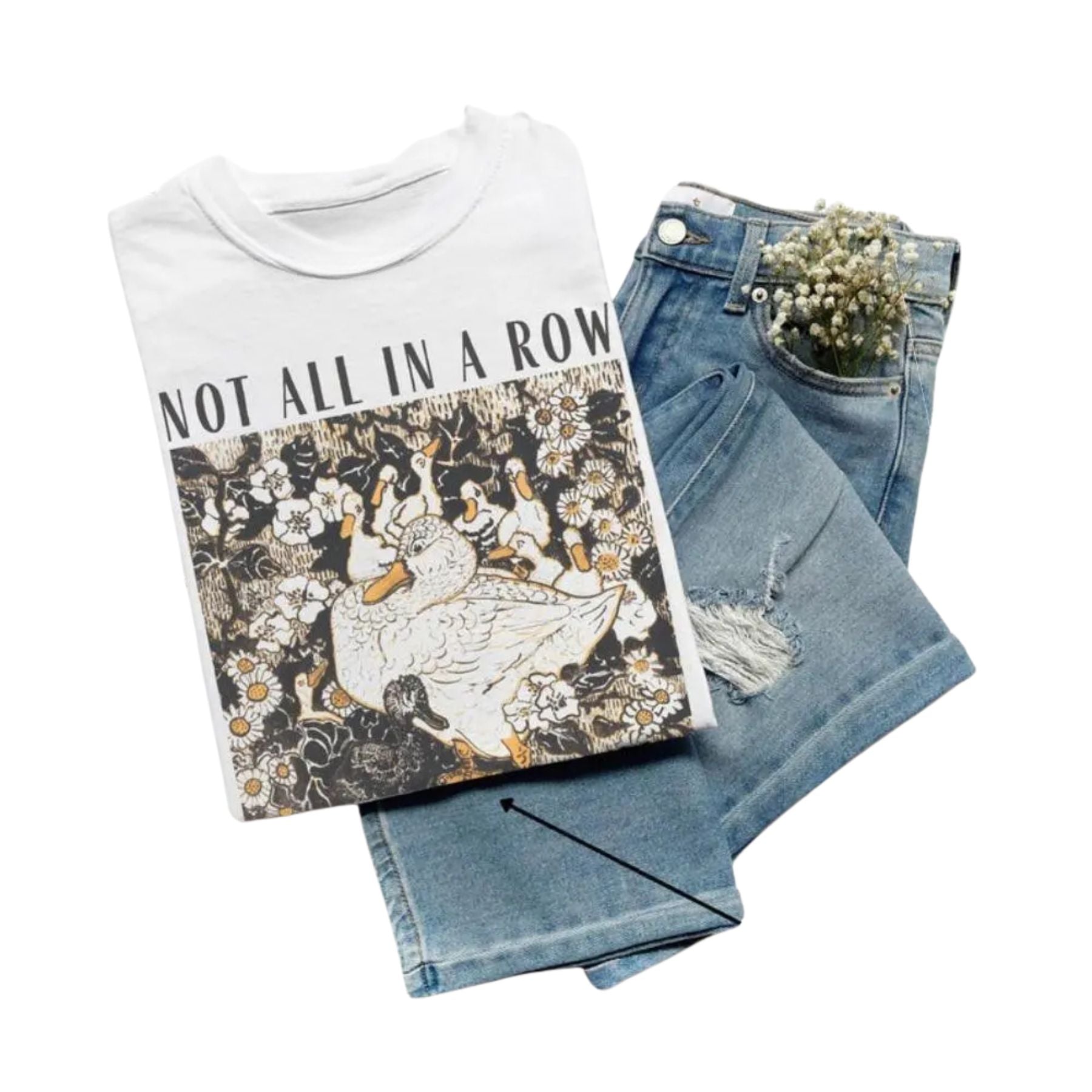 Duck Non Row Shirt Fun Retro Animal Graphic Tee Aesthetic Duck Mom Pattern T Shirt Cute Vintage Bird Gift for Mom.jpg