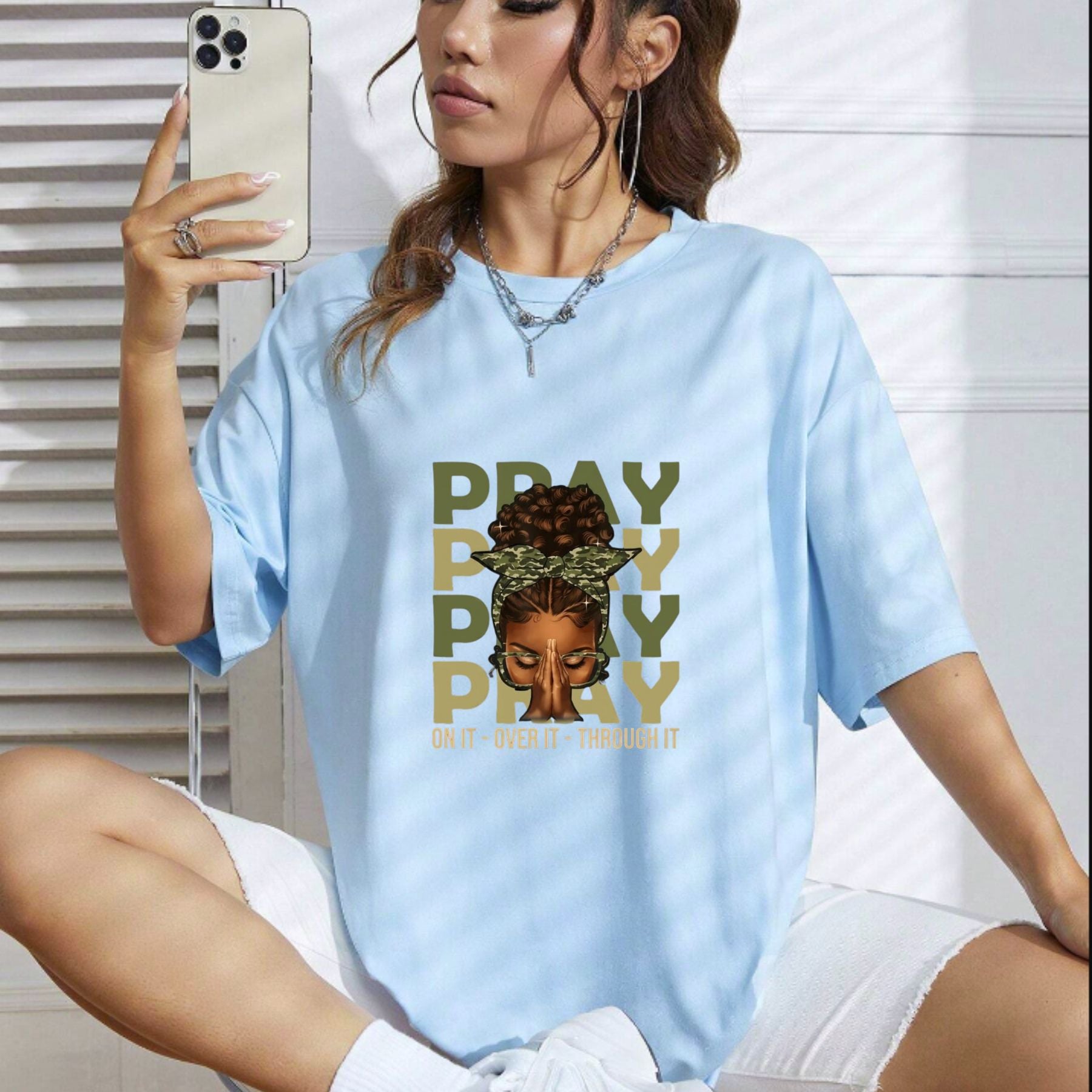 Fortify Your Faith T Shirt Inspirational Christian Graphic Tee Afro Woman Design Unisex Cotton Shirt.jpg