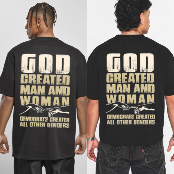 God Created Man Woman T Shirt Traditional Christian Values Tee.png